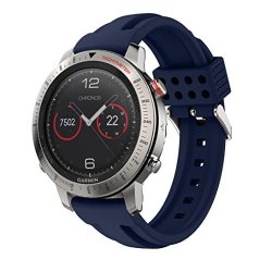 Voberry Soft Silicone Sports Replacement Watch Strap Band For Garmin Fenix Chronos Gps Watch Navy