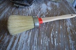 Chalkology Artisan Series - Oval Chalk Paint Waxing Brush Medium Professional Brush Pure Bristle Varnished Wood Handle