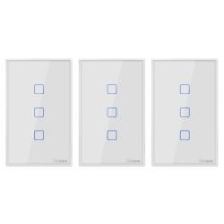 Smart Light Switch White 3CH WIFIRF433 T2US3C Qis Triple Pack