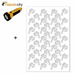 Toucan City LED Flashlight And Acurio Latticework 1 4 In. X 32 In. X 4 Ft.  White Palm Tree Vinyl Decor Panel 3248PVCW-PLMTRE