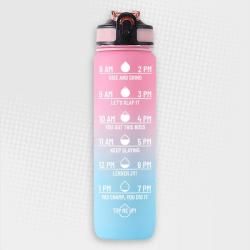 South African Motivational Time Marker Water Bottle Pink And Blue