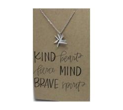 Crcs -stainless Steel Necklace On Card-strelitzia Be Kind