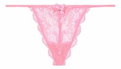 Savage X Fenty Womans Regular Living In The Clouds Iridescent Lace G-string Rose Violet Pink M