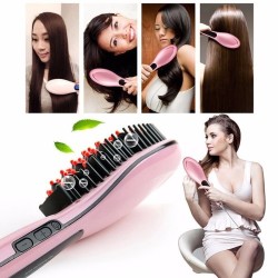 Hot Fast Hair Straightener Electric Hair Brush Comb Magic Straightener Brush Lcd Display" Whole