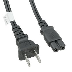 VSEER 2-Pack 2-Slot Non-Polarized UL Listed SPT2 18AWG Universal Replacement Power Cord 6 Feet NEMA 1-15P to IEC C7 6FT