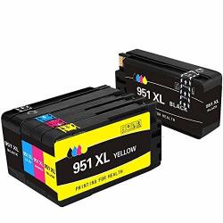 Jinhan 950XL 951XL Compatible With Hp 950 951 Ink Cartridge High Yield 2 Black 1 Cyan 1 Magenta 1 Yellow Work With Hp Officejet Pro 8610 8600 8600PLUS 8620 8630 8100 8625 8615 276DW 251DW Printer
