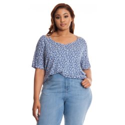 Donnay Plus Size 1-UP -tee Non Print Ditsy Blue
