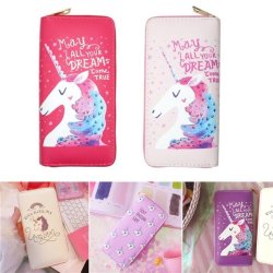 UNIVERSAL Colorful Zipper Bag Unicorn Phone Wallet Purse For Phone Under 5.5 Inches