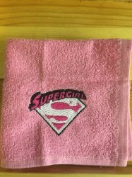 Embroidered Supergirl Face Cloth