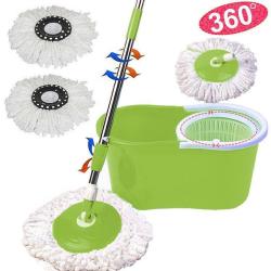 Rotating 360 Magic Spin Mop And Plastic Bucket Set - Blue