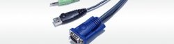 USB 4-PORT Vga Audio Cable Kvm SWITCH W 1.2M Cable Aten - CS64US