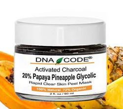 Dna CODE-20% Papaya Pineapple Glycolic Enzyme Clear Skin Mask Peel W Argireline Hyluronic Acid Glycolic Acid Vit. C E COQ10