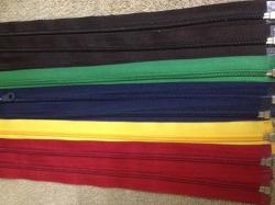 9 Open End Zips - 40cm - Assorted Colours