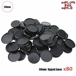 Mercury_group Round Rectangle Oval Square Gaming Base 30MM Plastic Lipped Bases Table Games Model Bases 30MM Lipped Round Bases - COLOR:80PCS