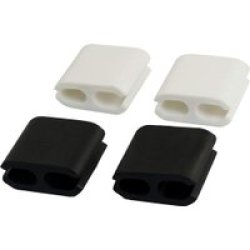Volkano Bind Series 4-PIECE Adhesive Power Cable Clips In Black And White
