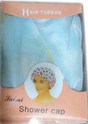 Shower Cap - Blue With White Flowers