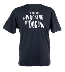 I'd Rather Be Walking My Dog Design Unisex Fit Short Sleeve T-shirt - Black Size: Medium