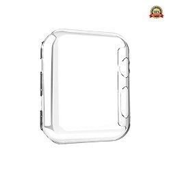 Apple Watch Case 38MM Series 1 Full Coverage Screen Protector Clear Protective Iphone Watch Snap On Liquid Crystal Hard Case Cover Thin PC For