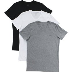 Diesel Men's Jake 3-pack Essentials V-neck T-shirt White black grey Medium