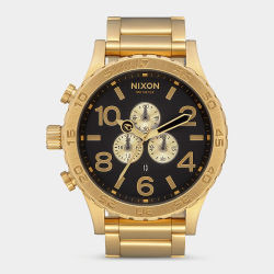 Nixon Men&apos S 51-30 Chrono All Gold Plated & Black Stainless Steel Watch