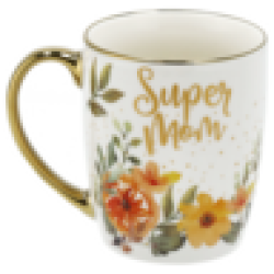 Super Mom Gold Rim Coffee Mug