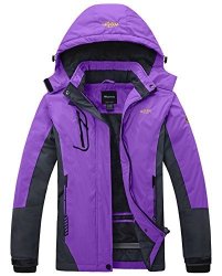 Wantdo Women's Waterproof Mountain Jacket Fleece Windproof Ski Jacket Purple Us S Purple Small