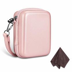 Fintie Carrying Case For Fujifilm Instax MINI Liplay Hybrid Instant Camera- Hard Eva Shockproof Storage Portable Travel Bag With Inner Pocket removable Strap Rose Gold