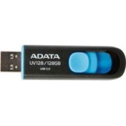 Adata Dashdrive UV128 128GB USB 3.2 Gen 1 Type-a Black And Blue USB Flash Drive AUV128-128G-RBE