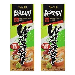 2 Packs Family Size S & B Wasabi Paste 90G - 3.17OZ