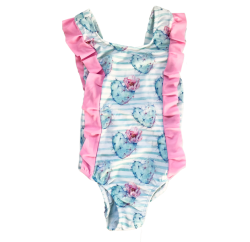 Strut Active Cactus Heart & Pink Ruffle One Piece