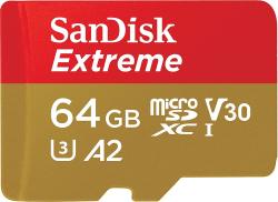 SanDisk Extreme Microsdxc Uhs-i Memory Card With Adapter - C10 U3 V30 4K A2 Micro Sd - 128GB