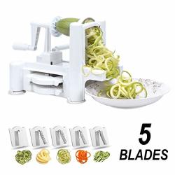 fullstar Vegetable Spiralizer Vegetable Slicer - 8 in 1 Zucchini Spaghetti  Zoodle Maker Veggie Spiralizer Adjustable Handheld Zucchini Noodle Maker