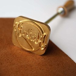 Custom Logo Wood Branding Iron,Durable Leather Branding Iron Stamp,BBQ Heat  Stamp Including The Handle (1.5x1.5)