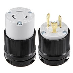 Uxcell Ul Listed Nema L6-20P L6-20C Plug And Connector Set 20A Ac 250V 2P 3W Industrial Grade Grouding For Generator Power Cable Us Plug Yuadon