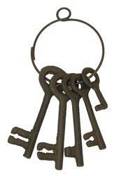 Ebros Gift Realistic Vintage Antique Design Cast Iron Jailor Keys Set of 5 