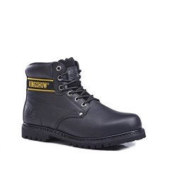 Kingshow Men's 8036 Black Classic Work Boots 9.5M Us