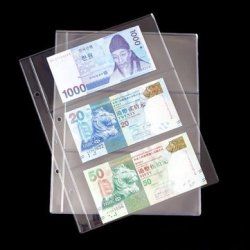 PVC 10PCS Transparent Removable Sheets For Paper Money Collection Album Banknote Album
