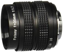 Fotasy M3517 35MM F1.7 Tv Movie Fixed Lens And Lens Adapter Kit For Olympus Panasonic Mft Micro 4 3 M43 Cameras