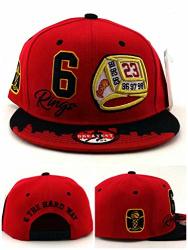 Greatest 23 Chicago Jordan Bulls Red Black Colors 6 Rings Era Snapback Hat Cap
