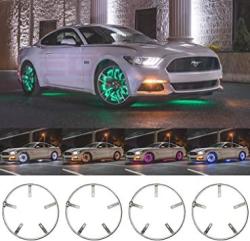 Ledglow 4PC 15.5" Million Color LED Wheel Ring Accent Lighting Kit- Fits Wheels With 15" Brakes - Heavy-duty & Versatile Design - Waterproof Light