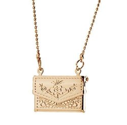 MEMORY Locket Rectangle Bag Shaped Pendant Necklace Photo Mom Grandma Child Picture Charm Gold-tone