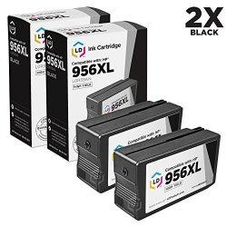 Ld Compatible Replacement For Hp 956XL L0R39AN Pack Of 2 Extra High Yield Black Ink Cartridges For Officejet Pro 7720 7730 7740 8200 8700 8725 8735 8736 8740 8745 8746 8747