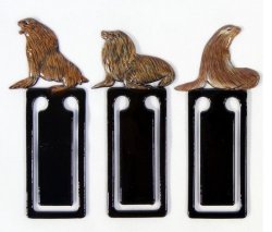 Hand Painted Assorted Steller Sea Lion Seal Sea Ox Art Bookmark Set Of 3