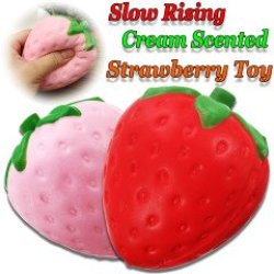 Squishy Slow Rising Strawberry Pressure Release Pu Keys Pendant Soft Toy For Cellphone