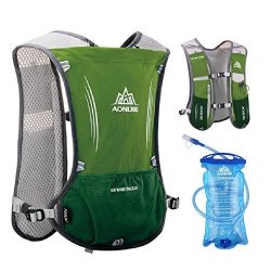 Triwonder Hydration Pack Backpack 5L Marathoner Running Race Hydration Vest Army Green - with 1.5L Water Bladder