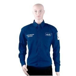 ALPEN Sprint Master Mens Navy Blue Cotton Shirt Small