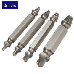 Drillpro 4pcs Double Side Damaged Screw Extractor Out Remover Bolt Stud Tool