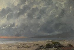 CaylayBrady Oil Painting 'gustave Courbet Beach Scene ' Printing On High Quality Polyster Canvas 30 X 44 Inch 76 X 112 Cm The Best