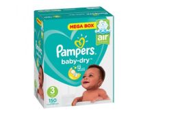 Pampers Active Baby 150 Nappies Size 3 Mega Box