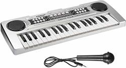 Aimedyou 37 Keys Kids Piano Keyboard Portable Electronic Musical Instrument Multi-function Music Keyboard Early Learning Educational Toy Birthday Xmas Day Gifts For Kids Silver